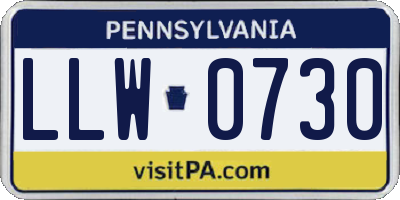 PA license plate LLW0730