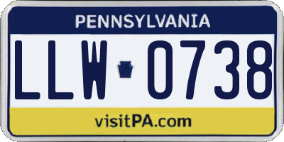 PA license plate LLW0738