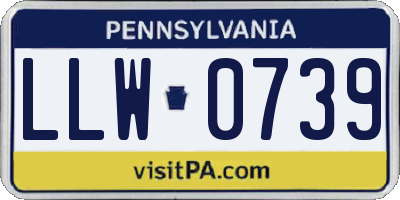 PA license plate LLW0739