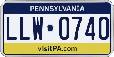 PA license plate LLW0740