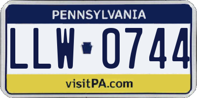 PA license plate LLW0744