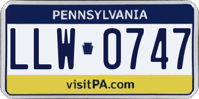 PA license plate LLW0747