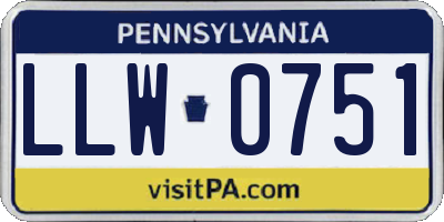 PA license plate LLW0751