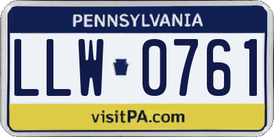 PA license plate LLW0761