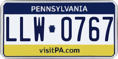 PA license plate LLW0767