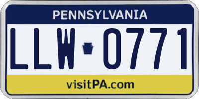 PA license plate LLW0771