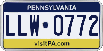 PA license plate LLW0772