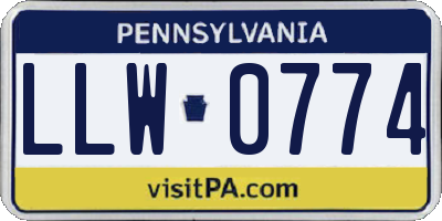 PA license plate LLW0774
