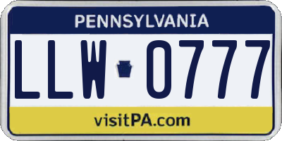PA license plate LLW0777
