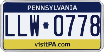 PA license plate LLW0778