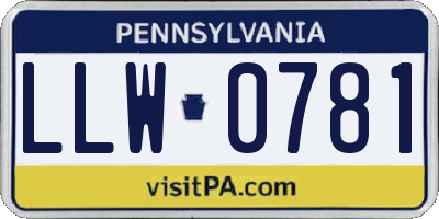 PA license plate LLW0781