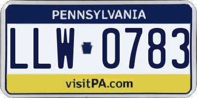 PA license plate LLW0783