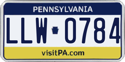 PA license plate LLW0784