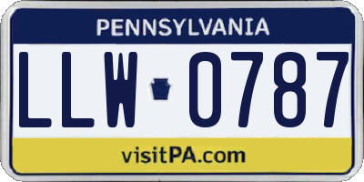 PA license plate LLW0787