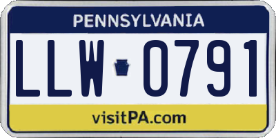 PA license plate LLW0791