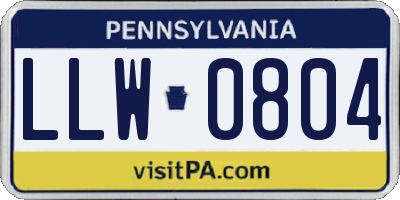 PA license plate LLW0804