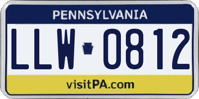 PA license plate LLW0812