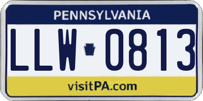 PA license plate LLW0813