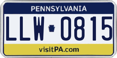 PA license plate LLW0815