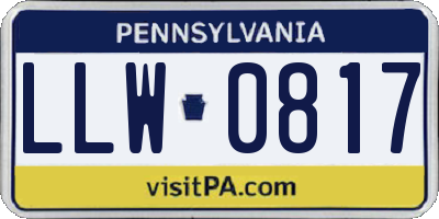 PA license plate LLW0817