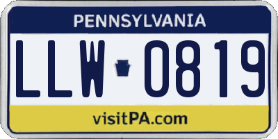 PA license plate LLW0819