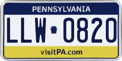 PA license plate LLW0820