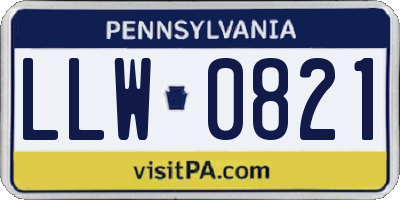 PA license plate LLW0821