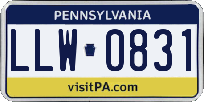PA license plate LLW0831