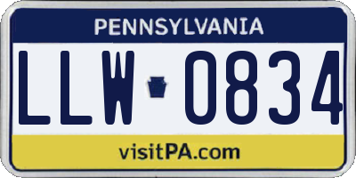 PA license plate LLW0834