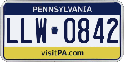 PA license plate LLW0842