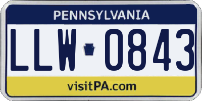 PA license plate LLW0843