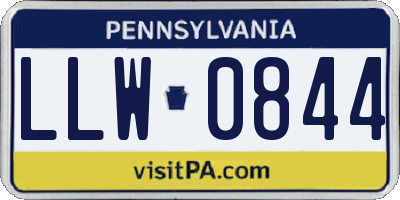 PA license plate LLW0844