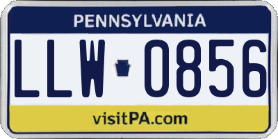 PA license plate LLW0856
