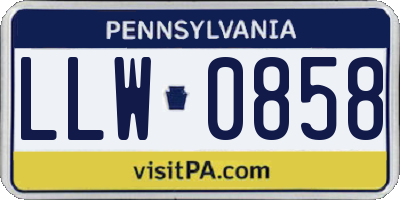 PA license plate LLW0858