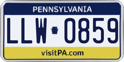PA license plate LLW0859