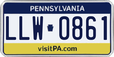 PA license plate LLW0861