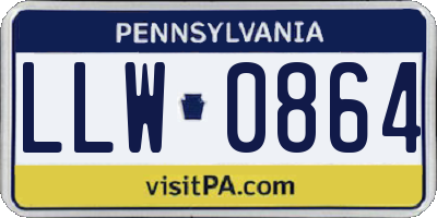 PA license plate LLW0864