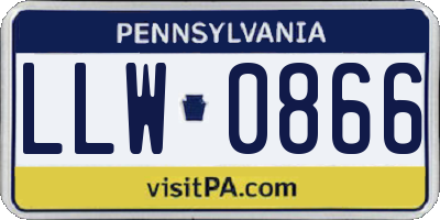 PA license plate LLW0866