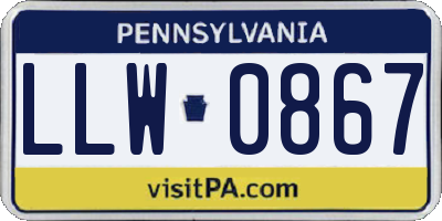 PA license plate LLW0867