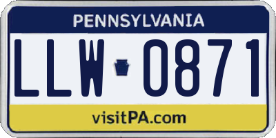 PA license plate LLW0871
