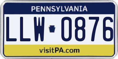 PA license plate LLW0876