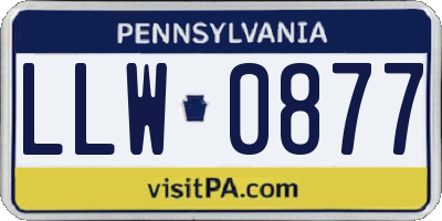 PA license plate LLW0877