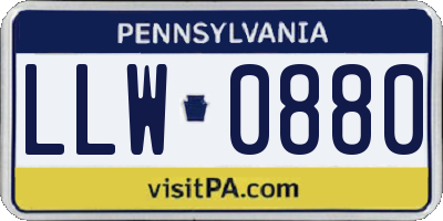 PA license plate LLW0880