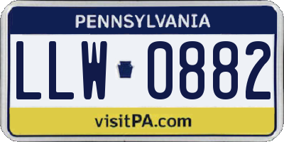 PA license plate LLW0882