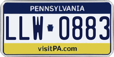 PA license plate LLW0883