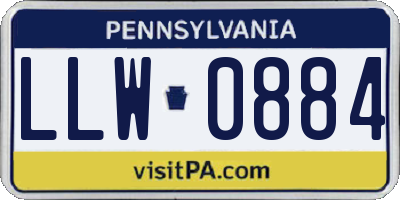 PA license plate LLW0884