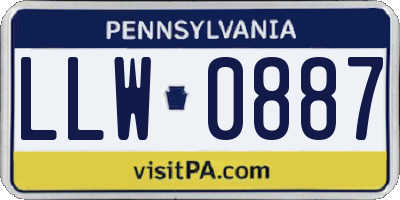 PA license plate LLW0887