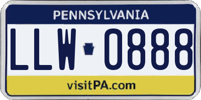 PA license plate LLW0888