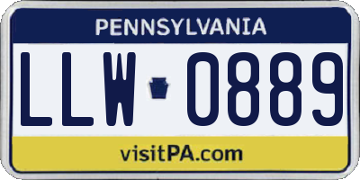 PA license plate LLW0889