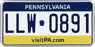 PA license plate LLW0891